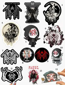 13 Design Slep Toke Sticker, Vessel Sticker, Waterproof Vinyl Sticker for Laptop SNG