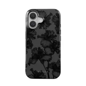 Dark Elegance Black Floral iPhone Case, , Burrga Case, MagSafe Phone Case, iPhone Case 7, 8, X, 11, 12, 13,14, 15 Pro, 16 Pro