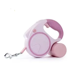 Dog Automatic Retractable Walking Pet Leash ABS TPR Flashlight Polyester Braided Rope 155x150x73mm