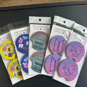 Vibrant BTS Coasters: Perfect Kpop Merchandise for Army, BTS home decor, Kpop coaster, BTS Merch, Kpop gift, bts gift Round Stylish Tableware Butterfly