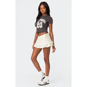 Edikted Women's Dev Ruffle Linen Mini Skirt - Multicolor