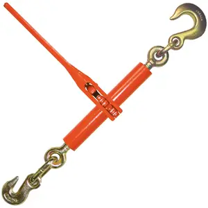 VULCAN Load Binder with Grab and Slip Hooks - Ratchet Style - 6,600 Pound Safe Working Load (Works with 5/16 Inch or 3/8 Inch Grade 70 Chain) Extra Leverage