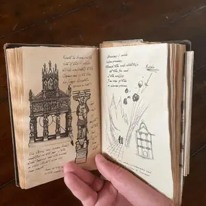 Indiana Jones Grail Diary Replica, Decorative Copper Plate Paper, Perfect for Collectors and Fans, High-Quality Reproduction