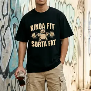 Funny Weightlifting Bear Graphic Tee| Heavyweight Cotton Oversized Gym T-Shirt For Men Women