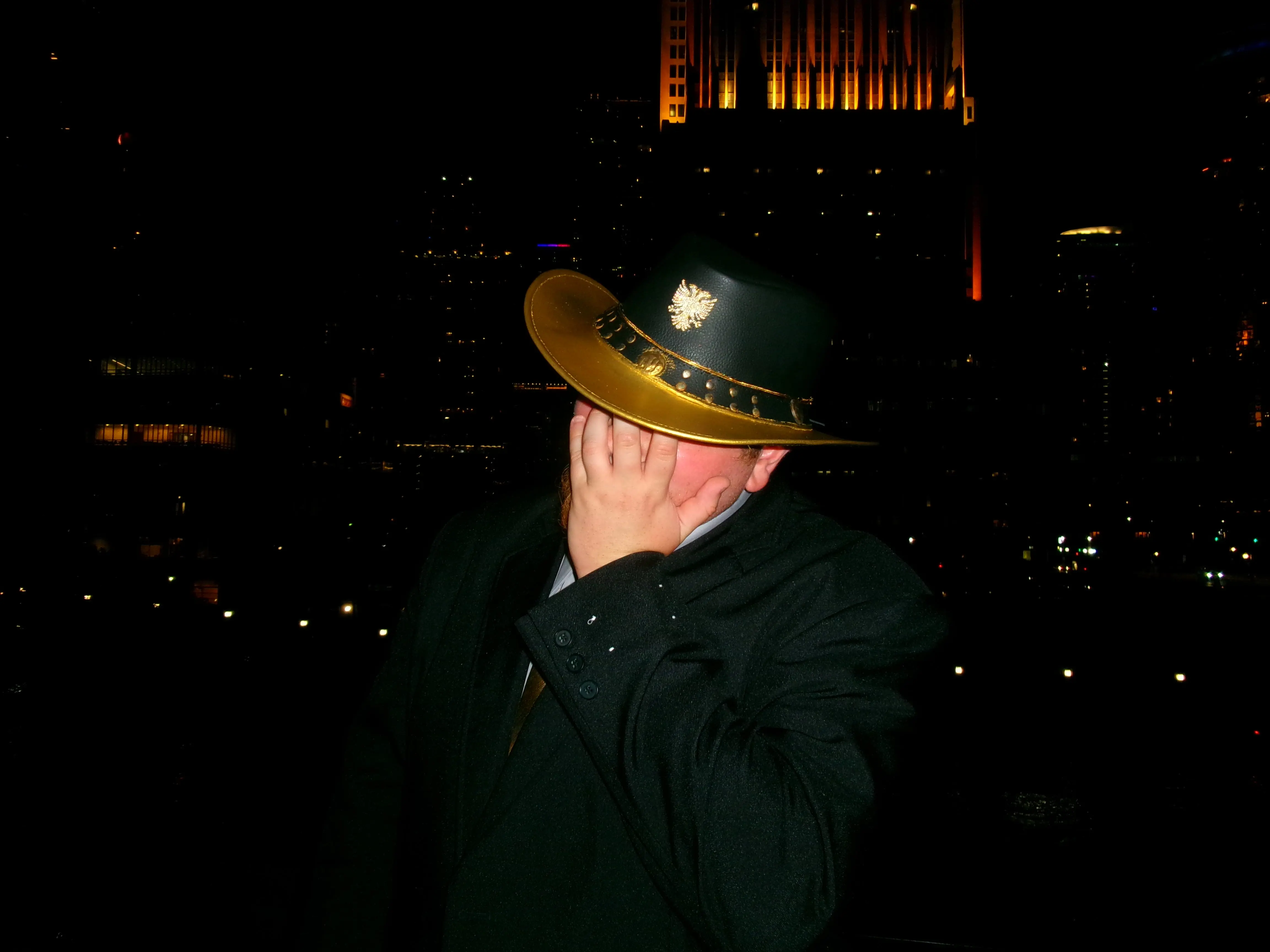 “Aplomb” Gold X Black Albanian Leather Fedora