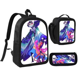 Unisex Helluva Boss 29 backpack @ for teen Girls Boys School Bookbag with LunchboxPecil box, office travel bag