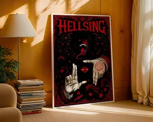 Hellsing Ultimate Anime Poster : Minimalist Anime Manga Art Print