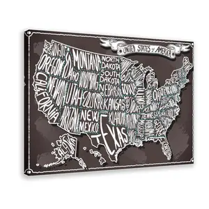 United States Map USA Map Canvas Map Wall Art USA Canvas Print Map Of United States America Map USA Map Decor - Home Decor Living Room Bedroom Decoration Christmas Gift,Painting Print Gift,Artistic Posters,Room Wall Photo Decoration,Ornaments Decoration