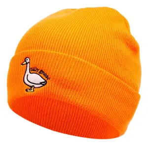 2pc Winter Warm Funny Goose Knitted Hat Silly Goose Skullie Beanie Hat Hip Hop Knit Cap Casual Knit Hat Warm Beanie