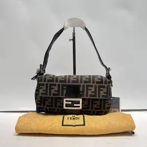 Pre-owned FENDI Canvas Shoulder Bags Baguette Zucca Mama Brown Monogram Underarm