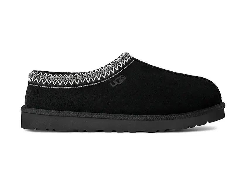 UGG Tasman II Slipper Black - Suede Upper Plush UGGpure Wool Lining Cushioned Insole Lightweight EVA Outsole Cozy Warmth Breathability