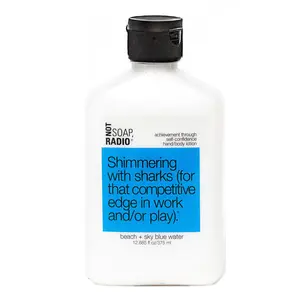 Shimmering with sharks (for that competitive edge in work and/or play). <b>hand/body lotion</b>