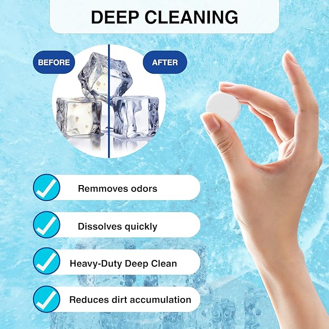 Newly packaged AGICEA 12-piece ice maker cleaner descaling agent, upgraded formula, suitable for household ice maker cleaner, ice machine cleaner