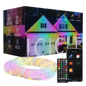 Avatar Controls Icicle Lights Smart RGBW Christmas Lights with APP Control,33ft 252 LEDs Icicle Light Outdoor for 105 Scene Modes Music Sync DIY Timer Group Control for Holiday Outdoor Decorations