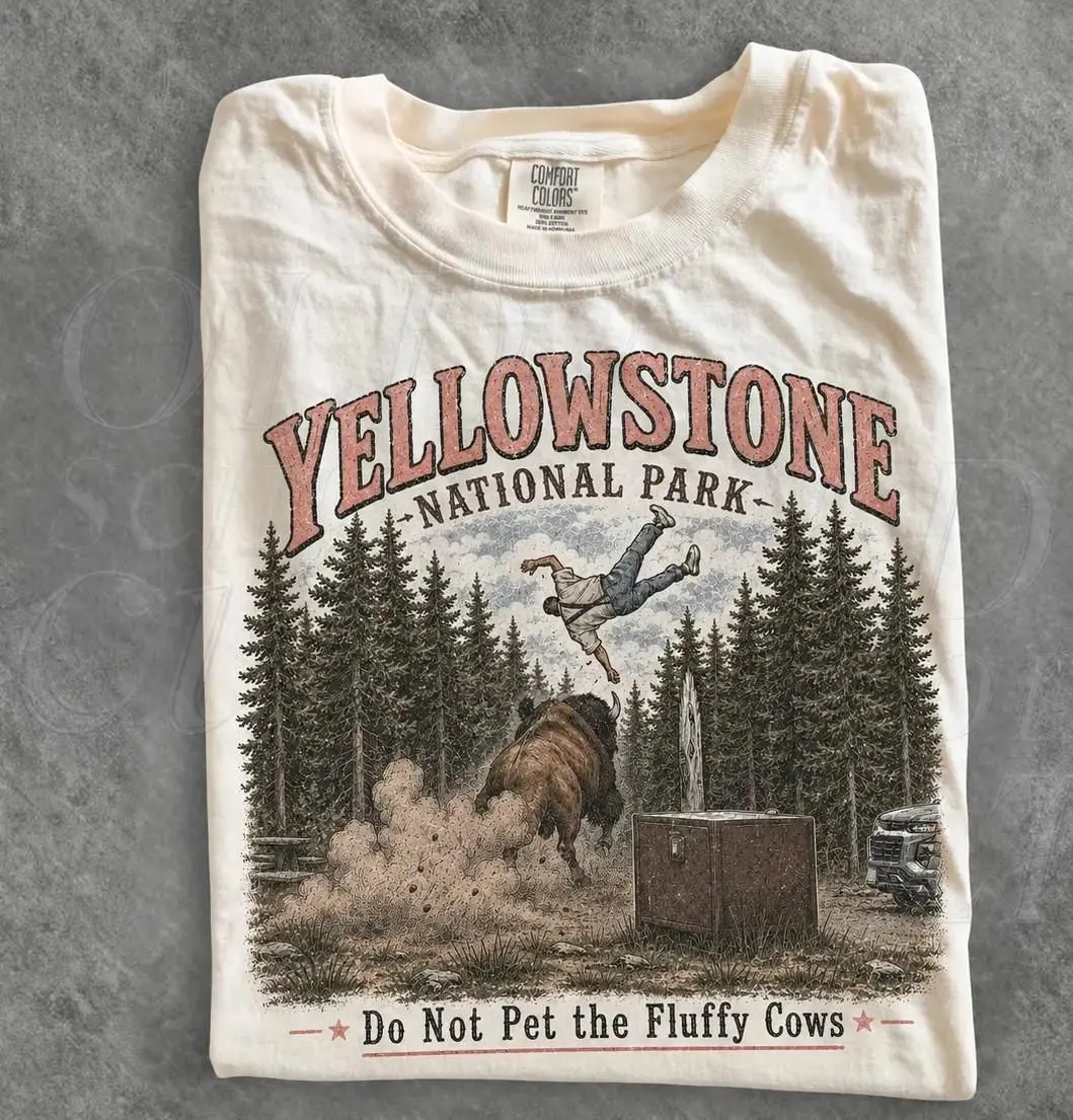 Do Not Pet The Fluffy Cows T-shirt, Yellowstone National Park Shirt, Family Trip Outfit, Matching Camp Tees, Vacation Gifts Womenswear