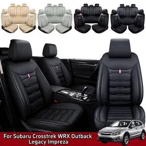 For Subaru Crosstrek 2016-2023/ WRX 2015-2022/ Outback 2010-2023/ Legacy 1995-2023/ Impreza 2012-2023 Car 5 Seat Covers, Premium Leather Front & Rear Full Set Seat Covers Cushion Protector Pad Mat, Split Rear Benches Auto Interior Decoration Accessories