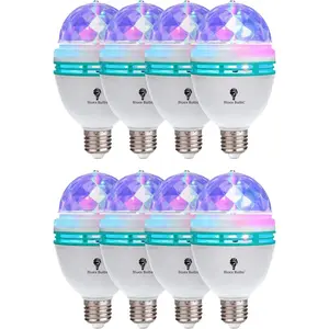 8 Pack Color Rotating Bulb E26, RGB Color Changing Party LED Bulbs Colored LED Strobe Light Bulb Multi Crystal Stage Lights for Disco, Birthday Party Club Bar for Parties, Photography