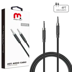 MyBat Pro 3.5mm Male to 3.5mm Male Audio Cable 4 FT Black Aux Cable with Lifetime Warranty