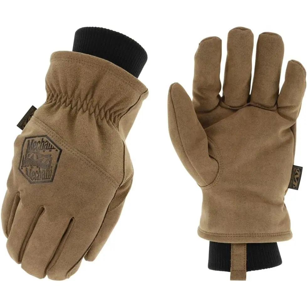 Insulated Driver Work Gloves, Rugged Brown Leather with 100g 3M Thinsulate Eco Insulation, Water-Resistant, Touchscreen Capable, Elastic Wrist Cuff, Reusable, Size X-Large, Cuffed, 100 Grams