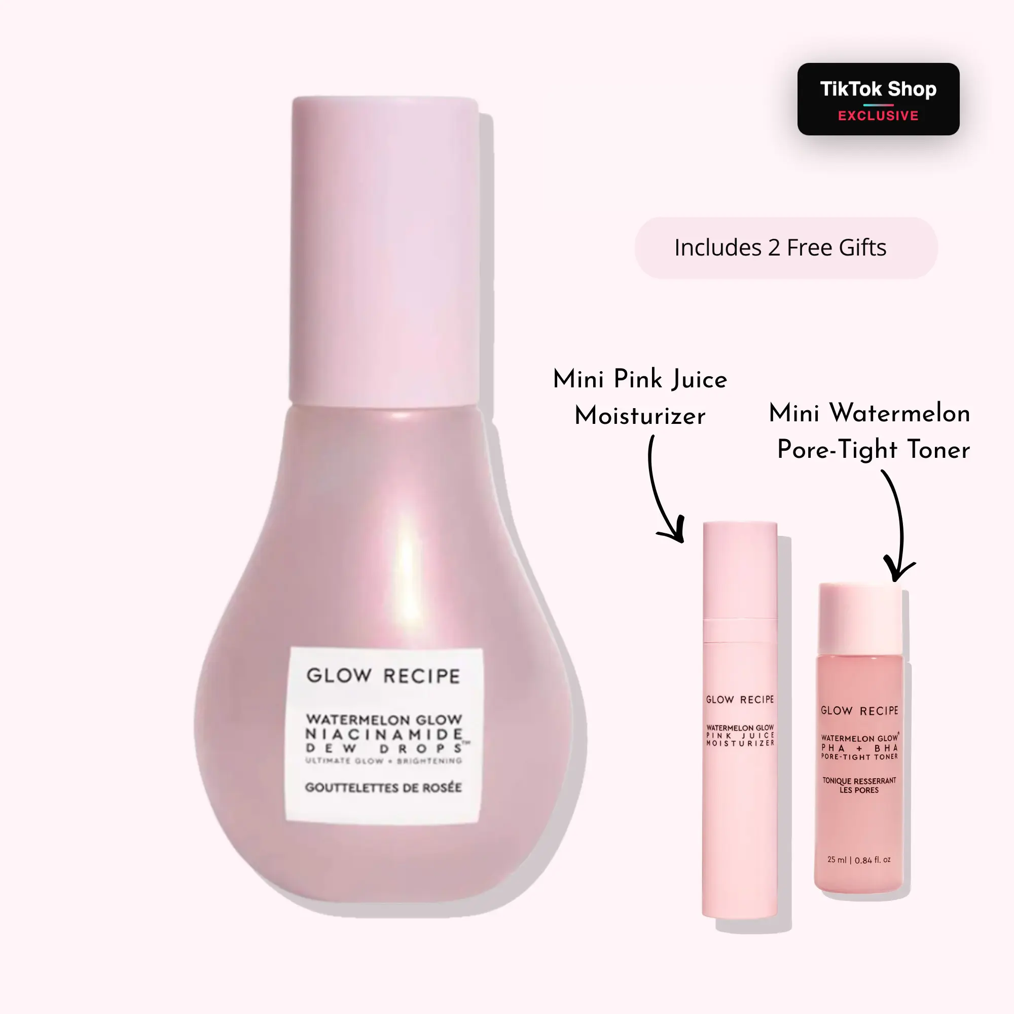 Glow Recipe | Watermelon Glow Niacinamide Dew Drops - Lightweight Multi-Use Brightening Serum