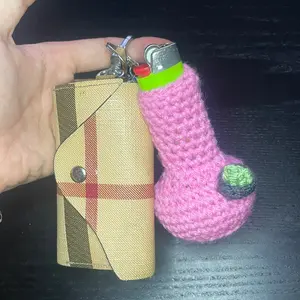 Crochet bong lighter holder keychain Accessorie