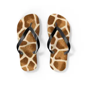 Giraffe Print Flip Flops | Animal Pattern Beach Sandals