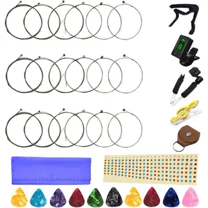 Electric Guitar Strings Kit with 3 Full Sets, Tuner, 3-in-1 Restringing Tool, Capo and Other Useful Accessories