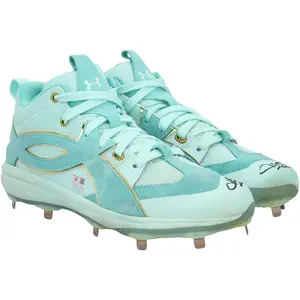 Juan Soto New York Mets Autographed Game-Used Teal Under Armour Cleats from the 2025 MLB Season - HH98516010-11 - Fanatics Authentic Certified