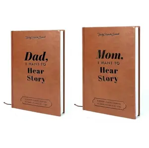Dad Mom I Want To Hear Your Story Leather Journal A Father's Mather's Guided Journal To Share His Life Memory Books Great Gift 2-Pack Notebooks Guided Journal To Share Thier Life & Thier Love