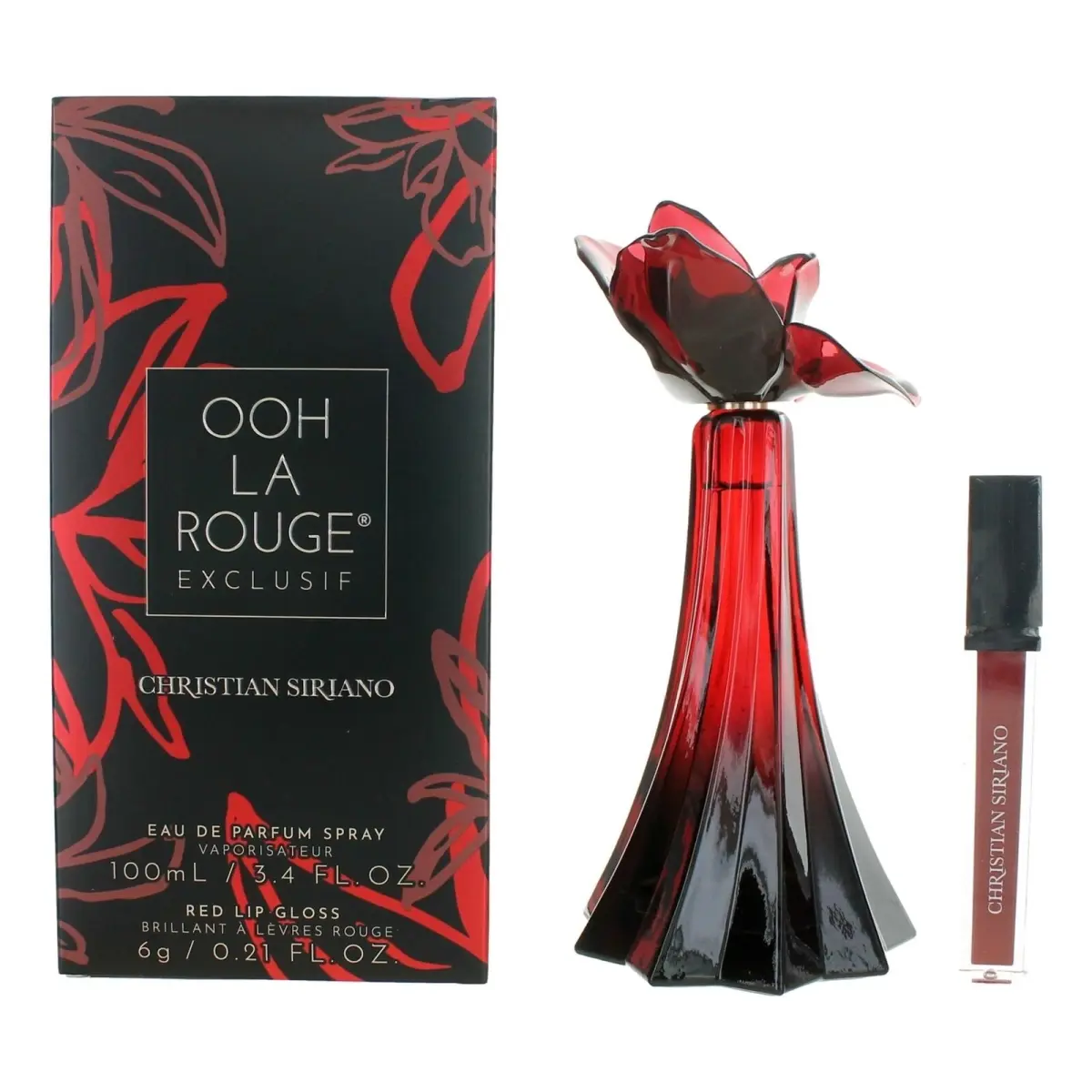 212 MAIN Christian Siriano Ooh La Rouge Exclusive 3.4 oz Eau De Parfum Spray (EDP) for Women, with Lip Gloss, Purse Stuffers