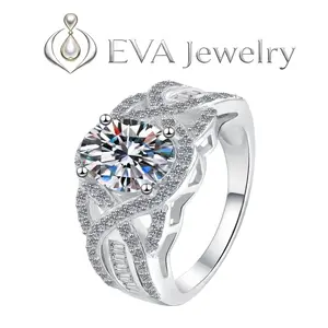 [EVA Jewelry] Vintage Ring 925 Sterling Silver Synethic Moissanite Ring