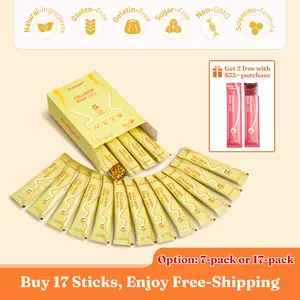 Orange Collagen Jelly(7/17/34 Sticks):NAD+,1000mg fish collagen,vitamin C, pomegranate, reishi mushroom, chia seeds, konjac. Sugar-free, gelatin-free, dairy free, halal-friendly, skin, hair, nails beauty care, cellular vitality & youth, from LeafStory-SC