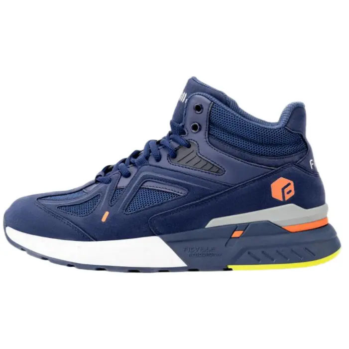 Fitville Men's Rebound Core V4 Suede & Mesh High-Top Sneakers - Wide Toe Box (2E/4E) with Arch Support, Motion Stability & Removable Insoles, Cushioning, High Instep, Training, Casual Sports, Premium Suede Resists Daily Wear, Suede Upper