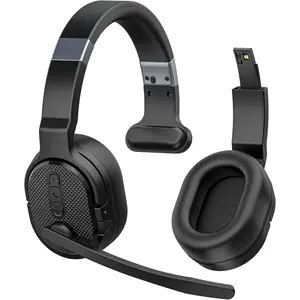 Trucker  Headset,  Headsets with Noise Cancelling Microphone, Long  Life  Headphones with Detachable Earpad/Single+ Mode for Office/Driving/