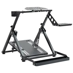 Supllueer Foldable Racing Wheel Stand with Seat Slot Fit for Logitech G25 G27 G29 G920 G923,Thrustmaster T248 T300RS T300 T500,Fanatec,Steering Wheel Stand,No Wheel,Shift,Pedals,TV