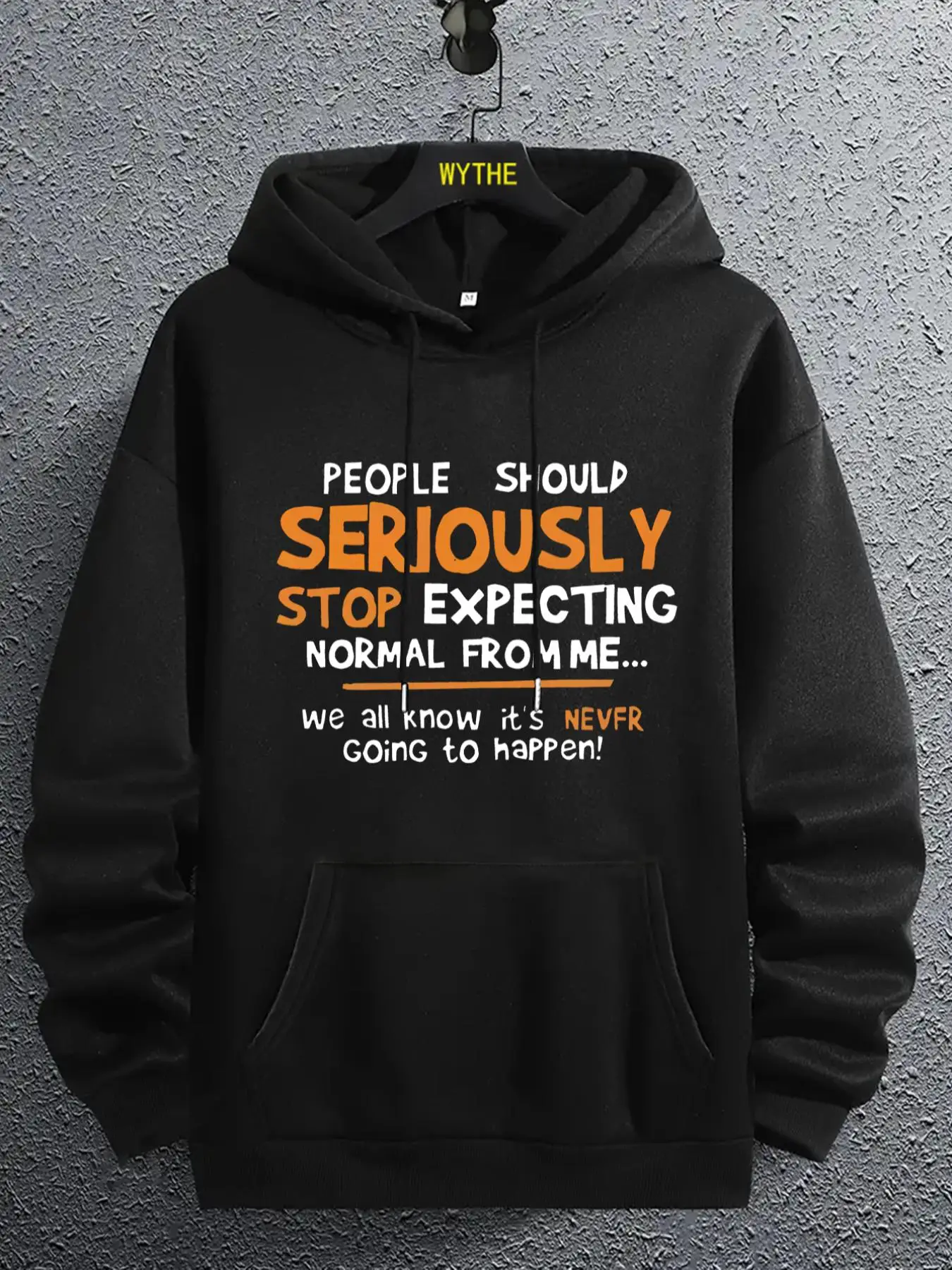 Men's Letter Print Drawstring Pocket Hoodie, Regular Fit Casual Long Sleeve Hooded Sweatshirt, Y2K Clothes 2000s, Men's Clothes for Fall & Winter