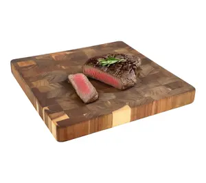 MegaChef 13.75in Square Acacia Wood Butcher Cutting Board