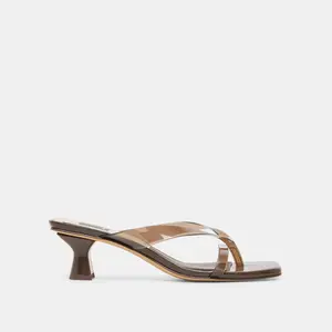 Dolce Vita BREVEL VINYL WIDE HEELS DK BROWN JELLY - Wide