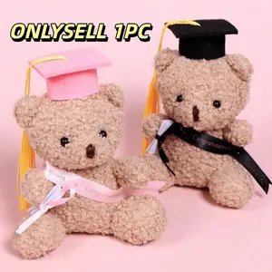 Mini Graduation Plush Cuddly Teddy Bear, Stuffed Animal Doll with Cap & Sash, Class Number Design, Ideal Gift for Students, Graduation Party Decor