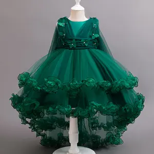 Children's Puffy Dress European And Flower Boy Piano Dress Little Girl Tailing Birthday Princess Skirt