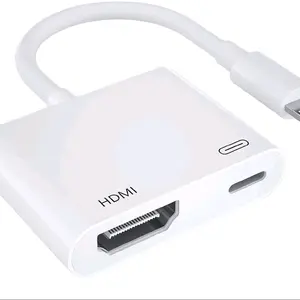 iPhone Lightning to HDMI Adapter for iPhone, Digital AV Audio Dongle,1080P Sync Screen Cable with Lightning Charging Port for iPhone, iPad to TV/Projector for  Smartphone