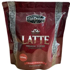 Vida Divina Cafe Latte Premium Coffee Infused with Reishi 210mg 20 Sachets per Bag Arabica Coffee Beans & Reishi Bold Aromatic