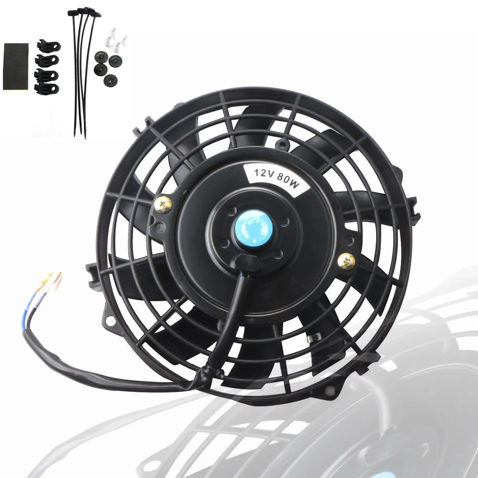 MOSTPLUS  7" inch 12V Universal Electric Radiator Slim Fan Push Pull w/ Mount Kit