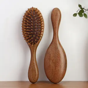 Luxurious Sandalwood Hair Brush, Fine Tooth Design, Ideal for Daily Care and Styling, Natural Wooden Material, Durable and Lightweight, Detangling Brush