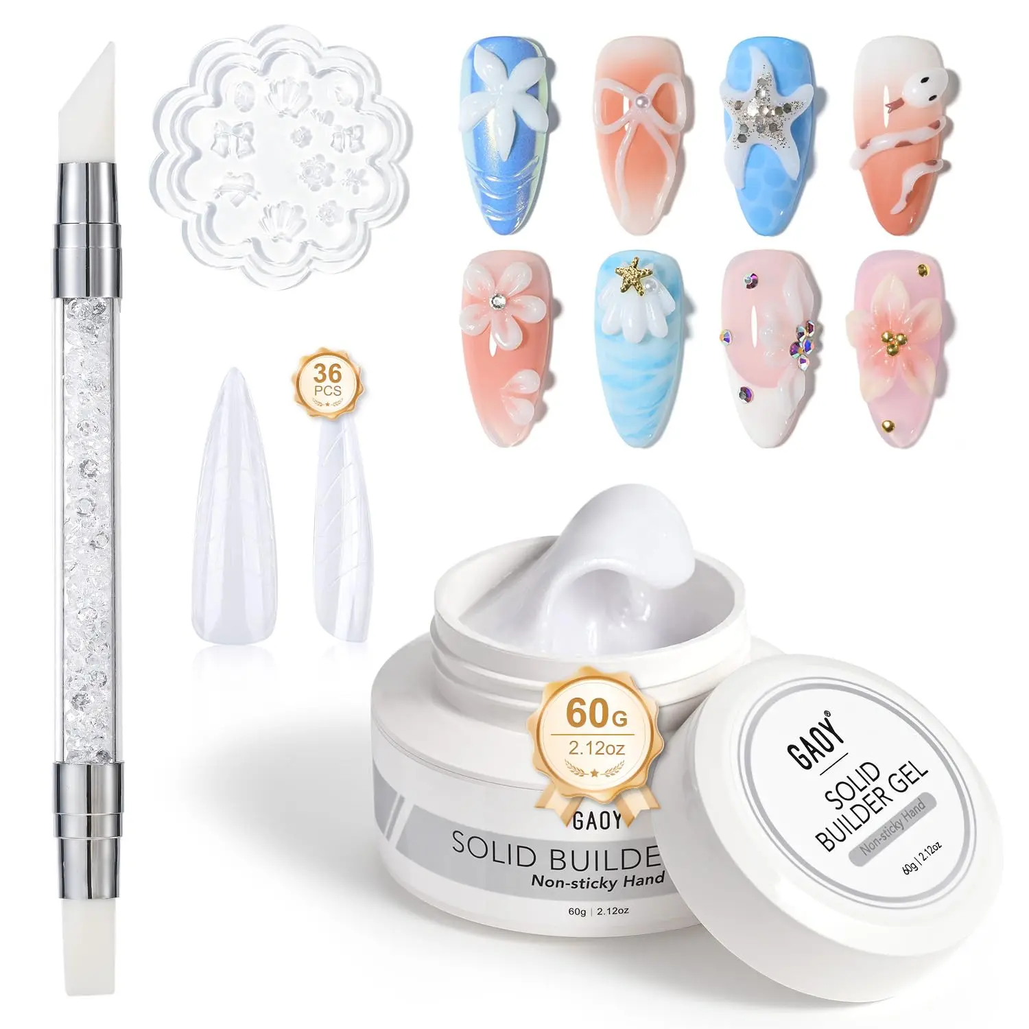 60g White Solid Builder Gel