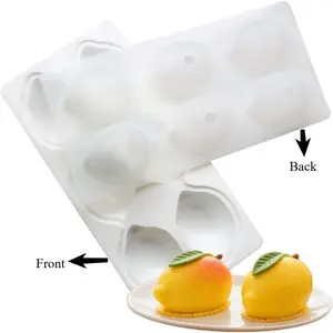 Lemon Shape Silicone 6 Grid Silicone Mould Lemon 3D Lemon Silicone Mould Fruits for Brownies Baking Mould, Mousse Cake, Baked Desserts, Cake Decoration, DIY Mould Bread Baking Mould, Silicone Baking Mold