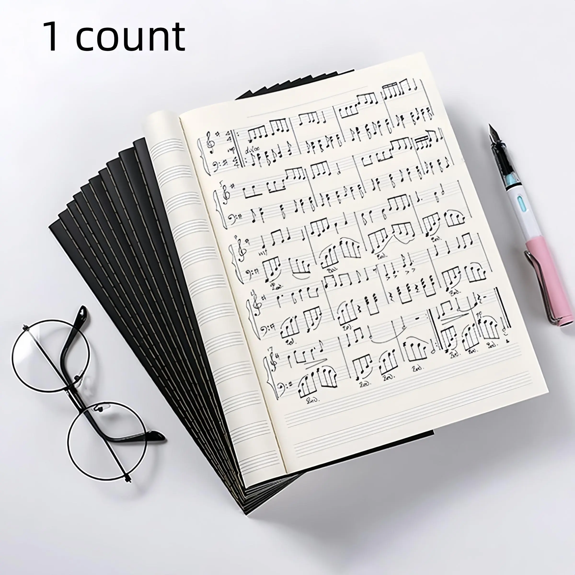 Piano Music Notebook, Spiral Notebook, Spiral Coil Notebook, Spiral Bound Notepad, 1 Count Piano Stave Notation Music Composition Notebook, Music Theory Workbook, Music Composition Notebook for Piano Practice, Notebook Journal