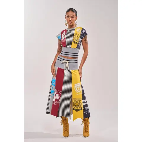 MIXED FEELINGS MIDI SKIRT