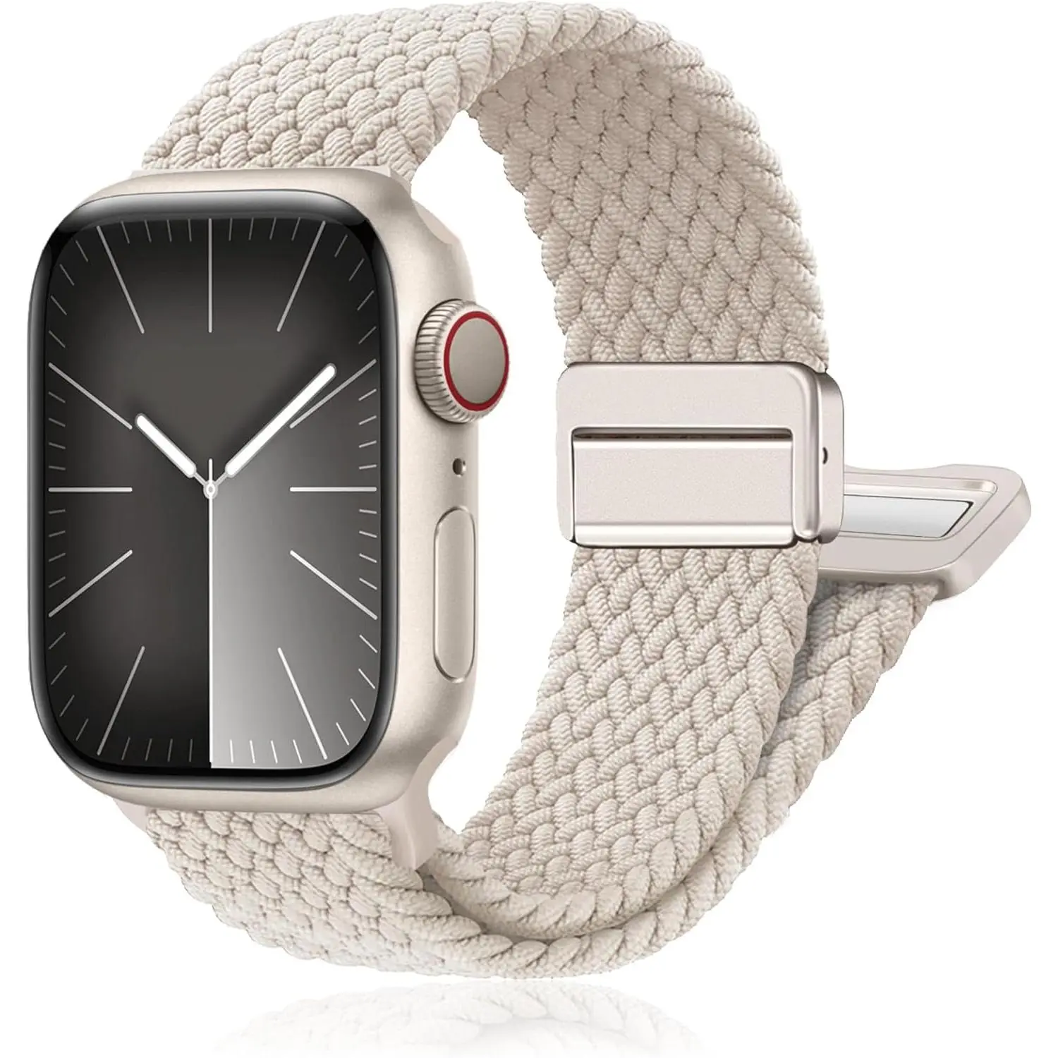 Magnetic Braided Stretchy Loop - Compatible with Apple Watch Band Series 11/SE 3/Ultra 3 42mm 46mm 40mm 41mm 44mm 45mm 38mm Ultra/2 49mm Women Men,Elastic Woven Fabric Nylon Strap for iWatch Ultra Series 10 9 8 7 6 5 4 3 SE
