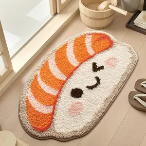 Cute Sushi-Shaped Bath Mat, Bathroom Rug, Non-Slip Durable Absorbent, Soft Skin-Friendly, for Bathroom, Kitchen, Bedroom, Entryway